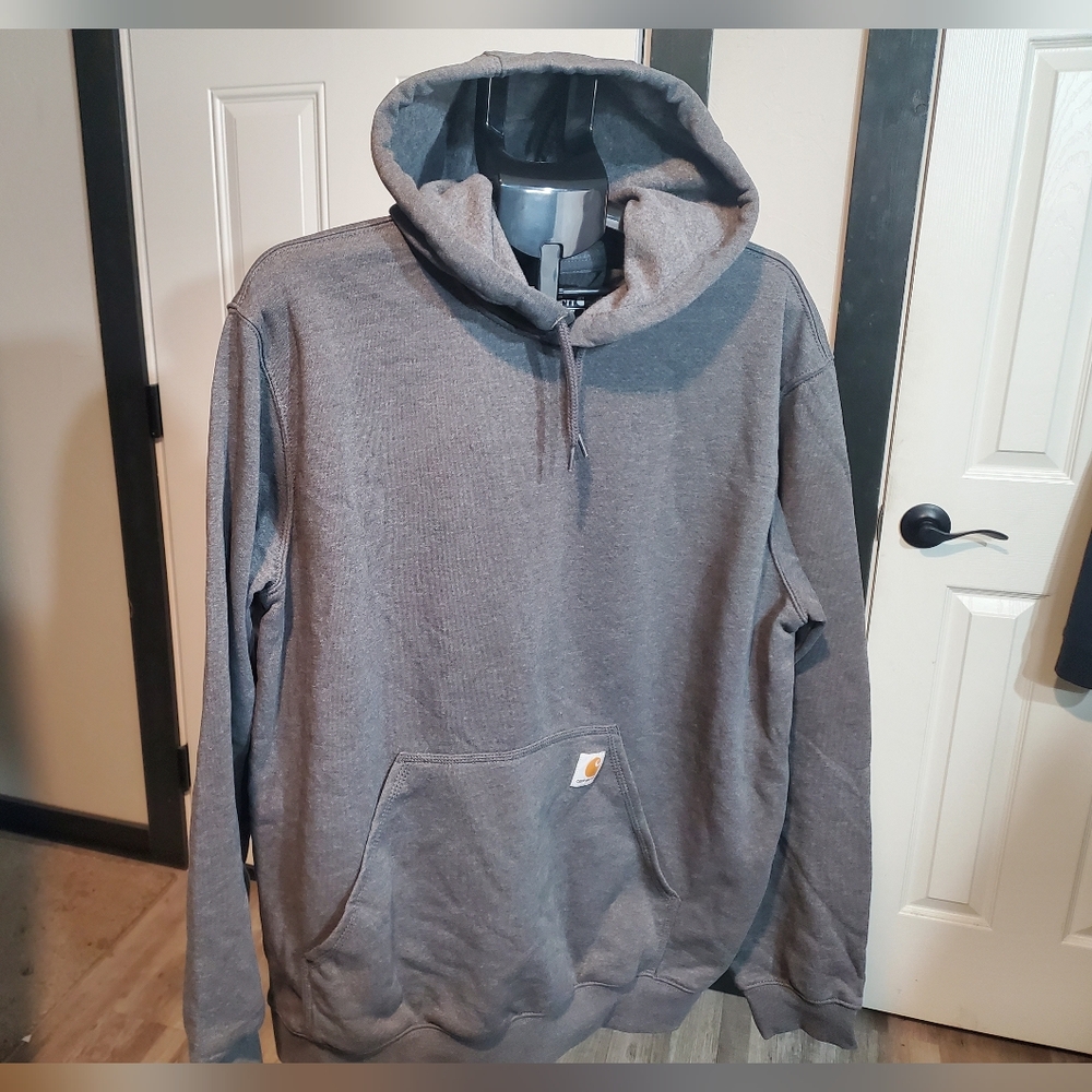 NEW Carhartt Mens Loose Fit Mid Weight Heather Gray Hoodie SIZE LARGE